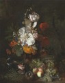 Ein Stillleben mit Blumen und Früchten mit Vogelnest und Eiern Jan van Huysum klassischen Blumen